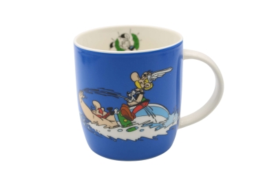 Asterix und Obelix/Asterix Tassen/Tasse Asterix Schwimmen von Könitz Ansicht Henkel Rechts